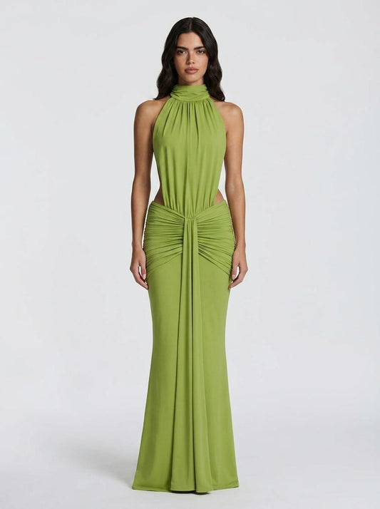 Neckholder Drape Gown