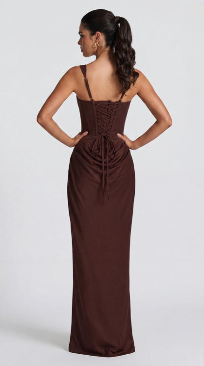 Crimson Drape Gown