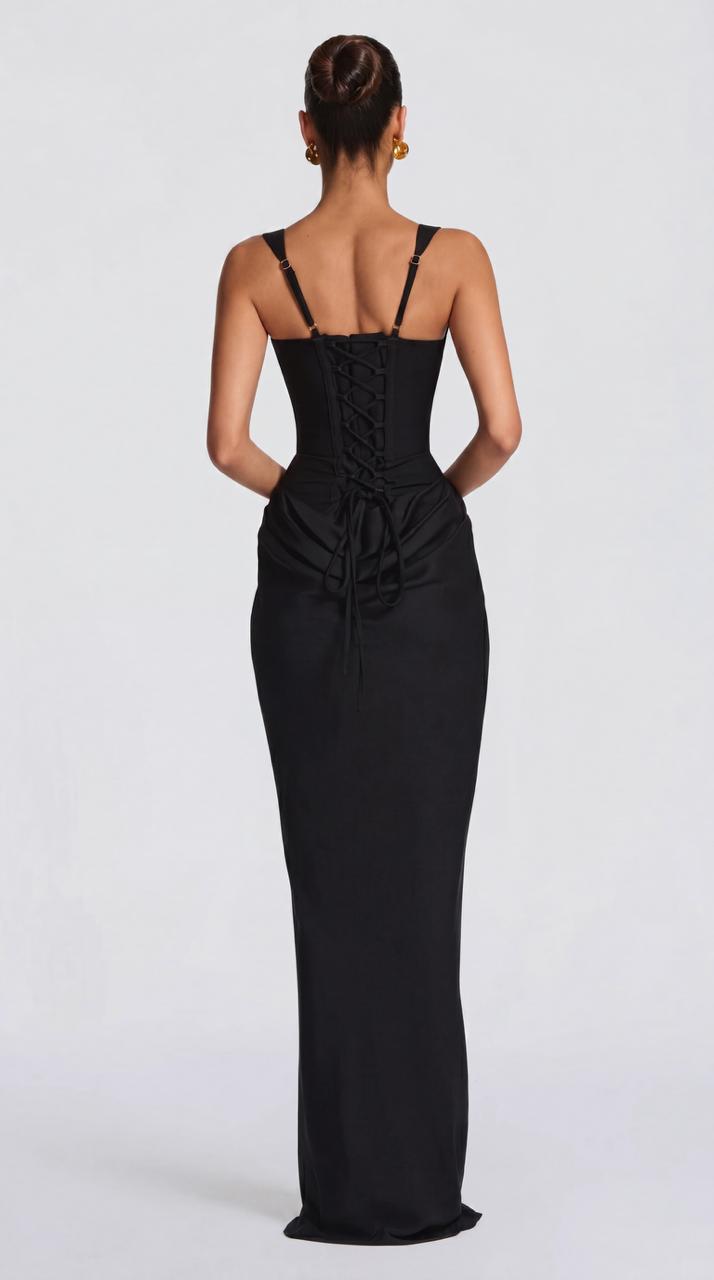 Crimson Drape Gown