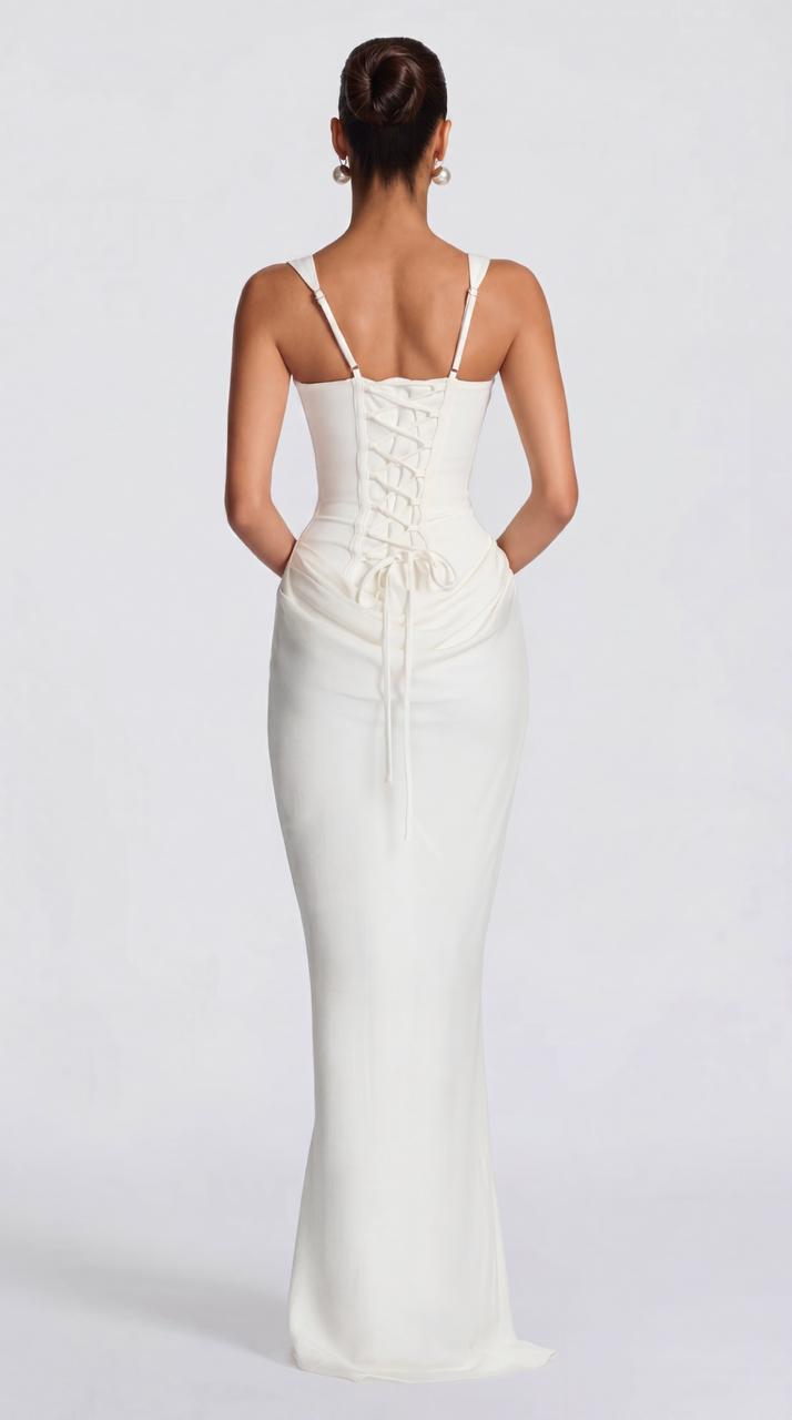 Crimson Drape Gown