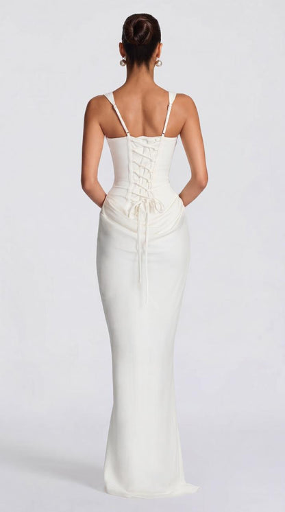 Crimson Drape Gown