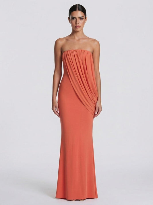 Terracotta Drape Gown