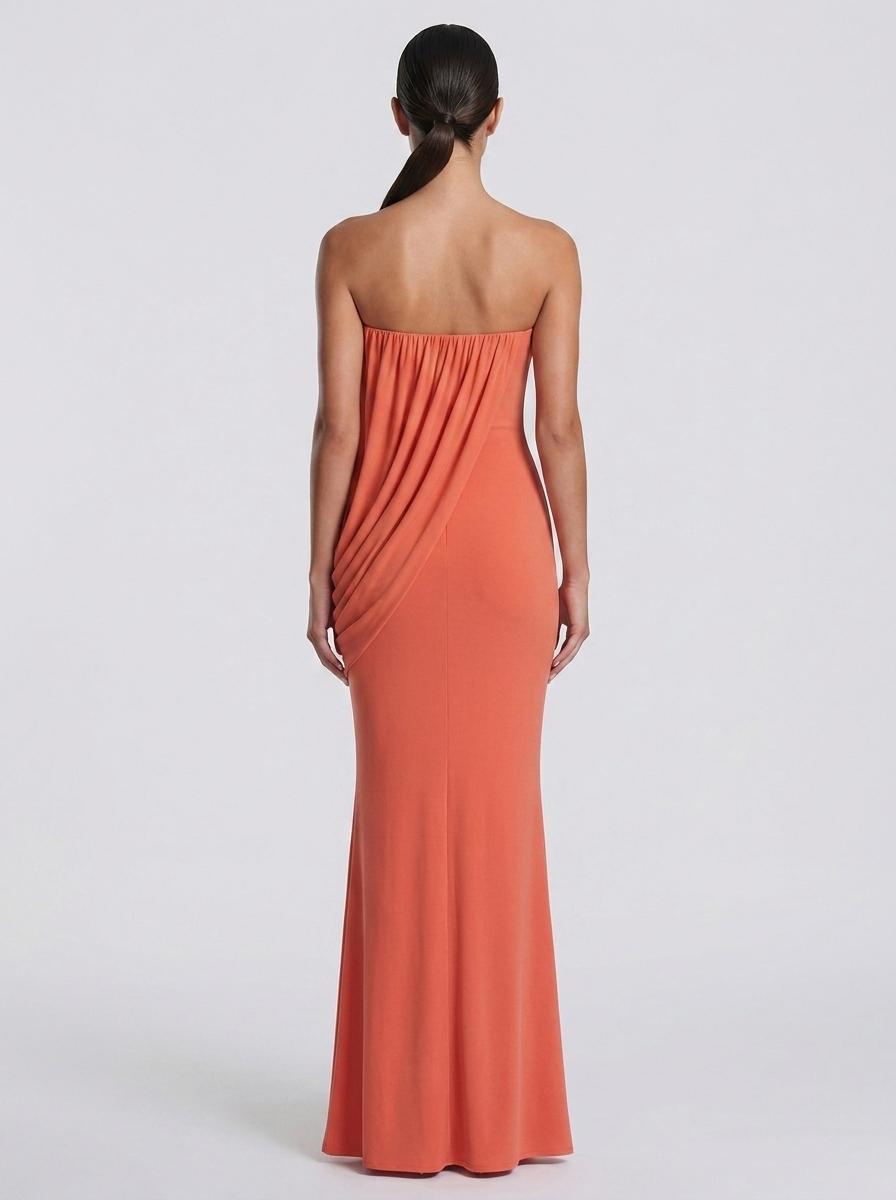 Terracotta Drape Gown
