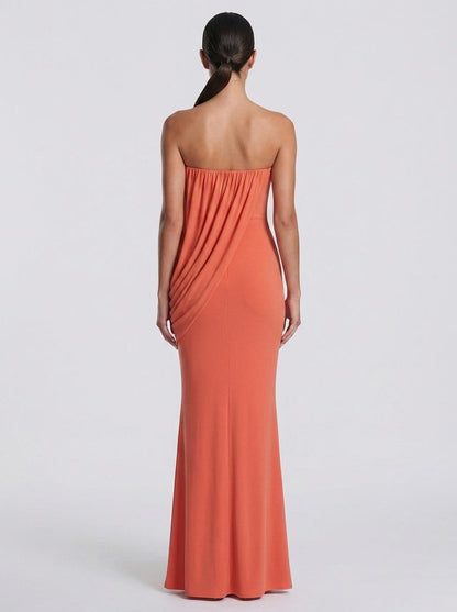 Terracotta Drape Gown