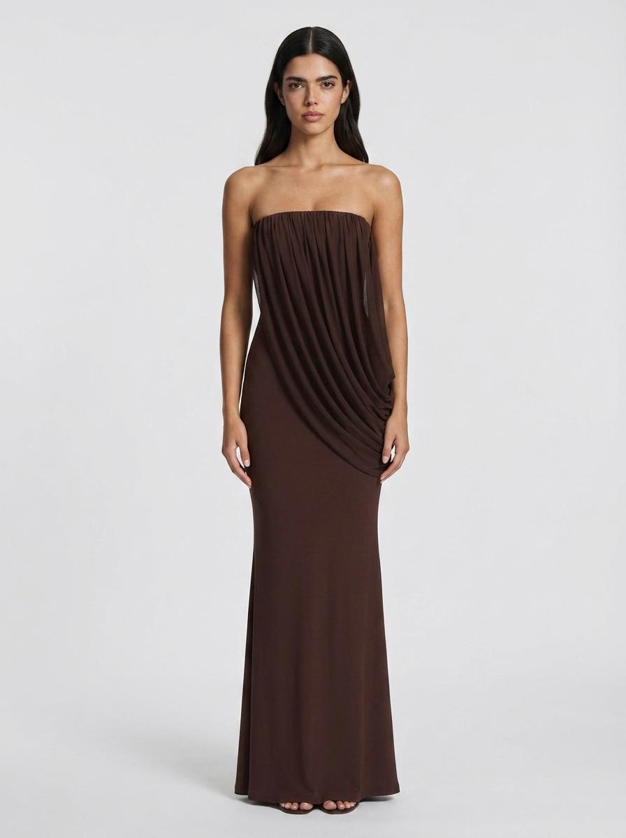 Terracotta Drape Gown