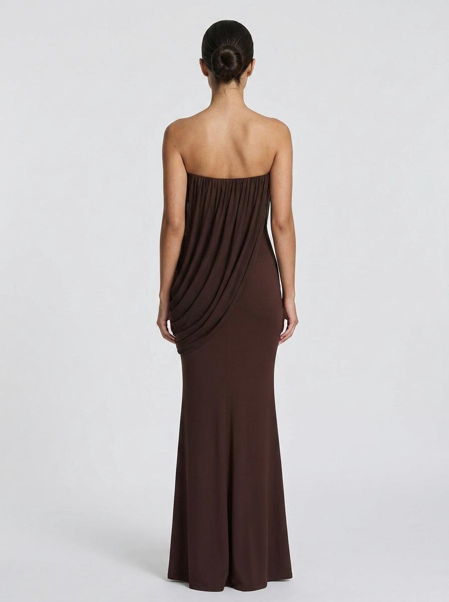 Terracotta Drape Gown