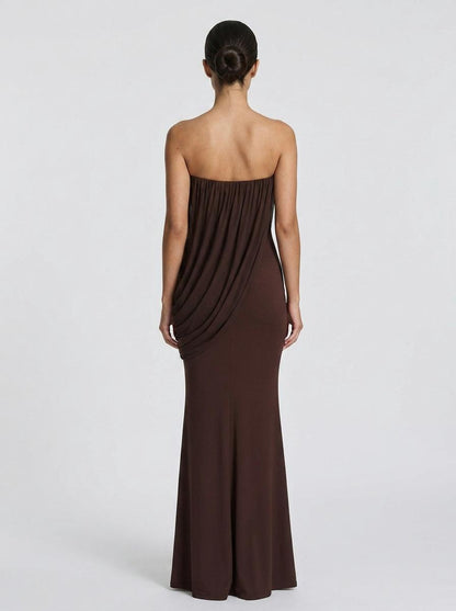 Terracotta Drape Gown