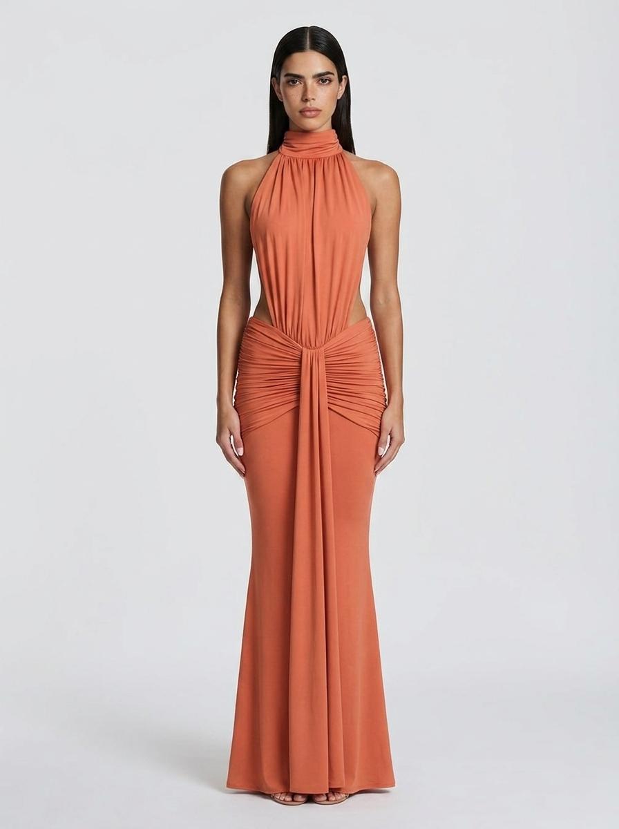 Neckholder Drape Gown