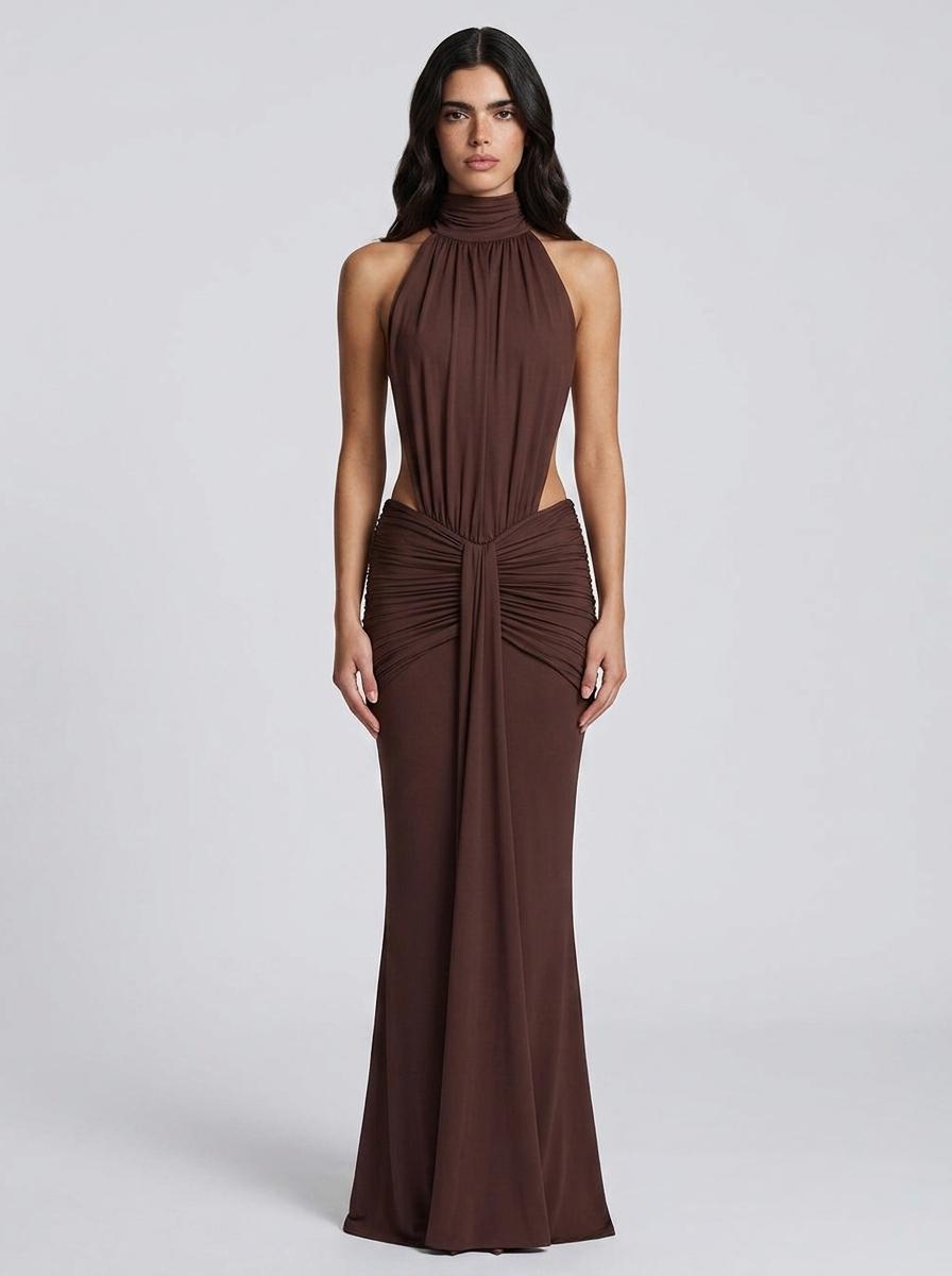 Neckholder Drape Gown
