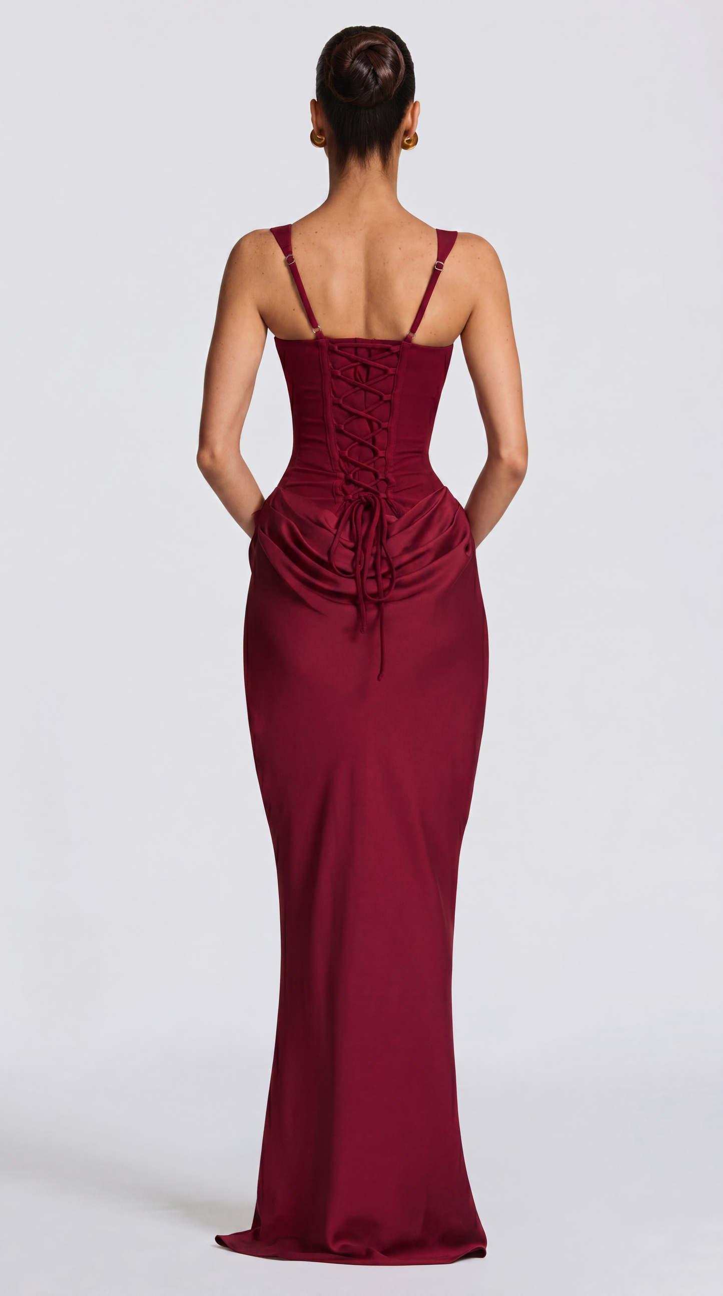 Crimson Drape Gown