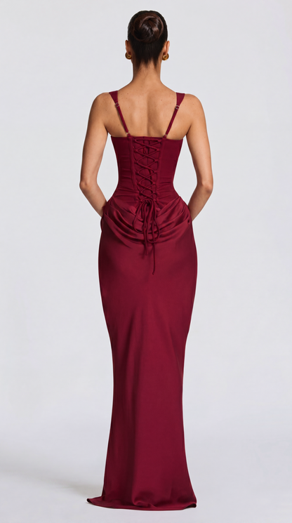 Crimson Drape Gown
