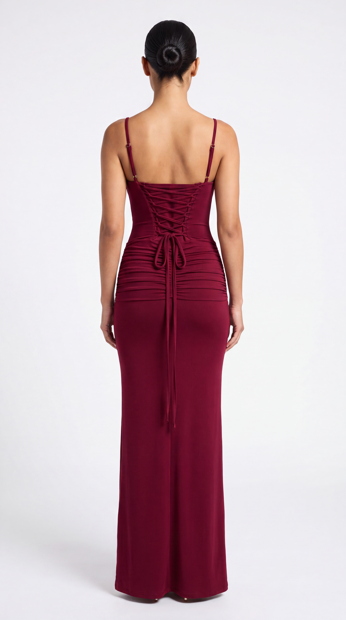 Crimson Drape Gown